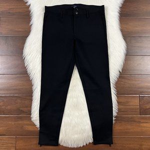 Madewell Women's Size 8 Black Skinny Ponte‎ Knit Pants Zip Ankles 03661